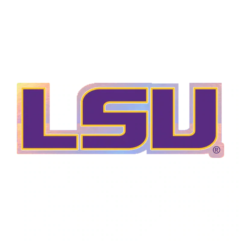 LSU Tigers - Alternate Logo - Holographic Vinyl Sticker - Custom Size