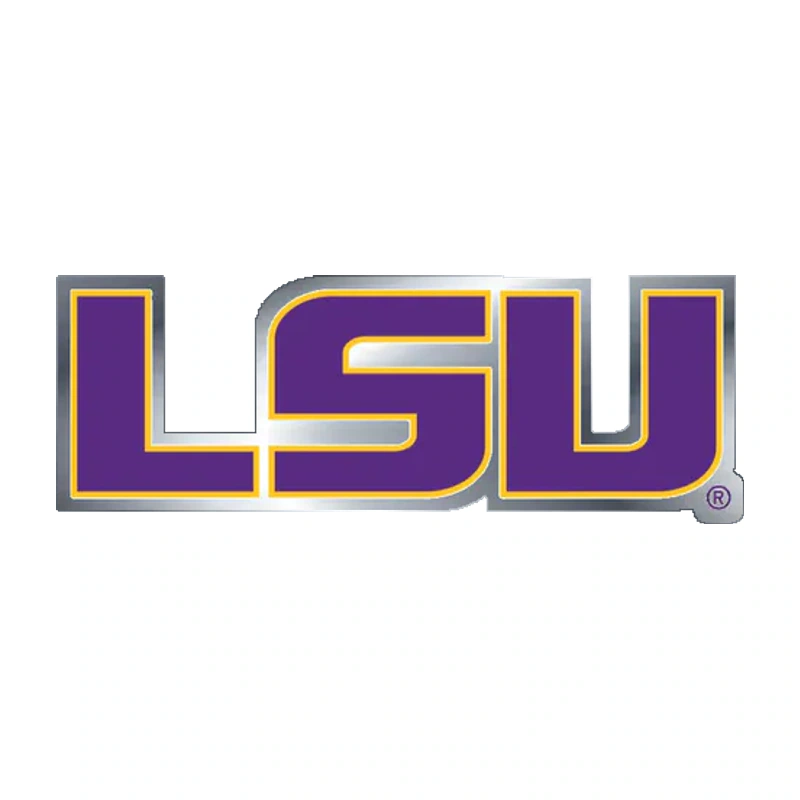 LSU Tigers - Alternate Logo - Silver Chrome Vinyl Sticker - Custom Size