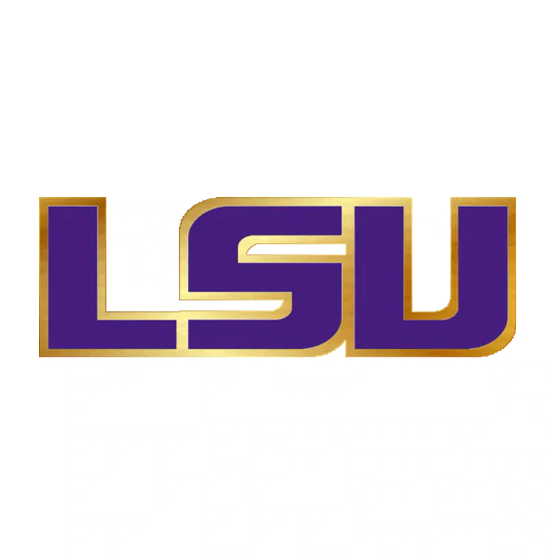 LSU Tigers - Logo - Gold Chrome Vinyl Sticker - Custom Size