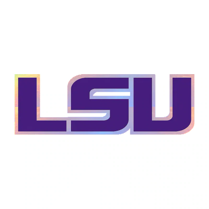LSU Tigers - Logo - Holographic Vinyl Sticker - Custom Size