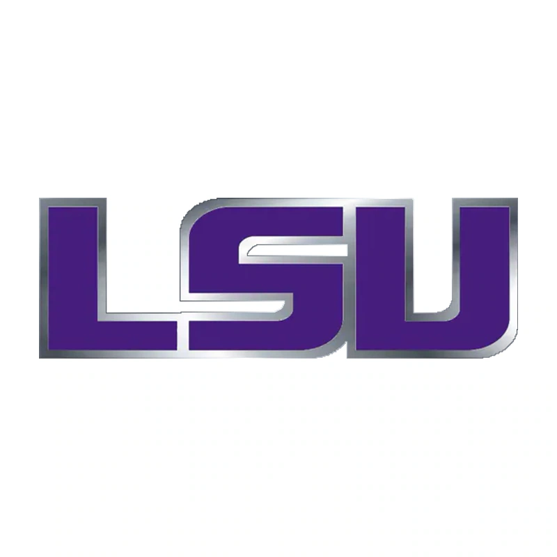 LSU Tigers - Logo - Silver Chrome Vinyl Sticker - Custom Size
