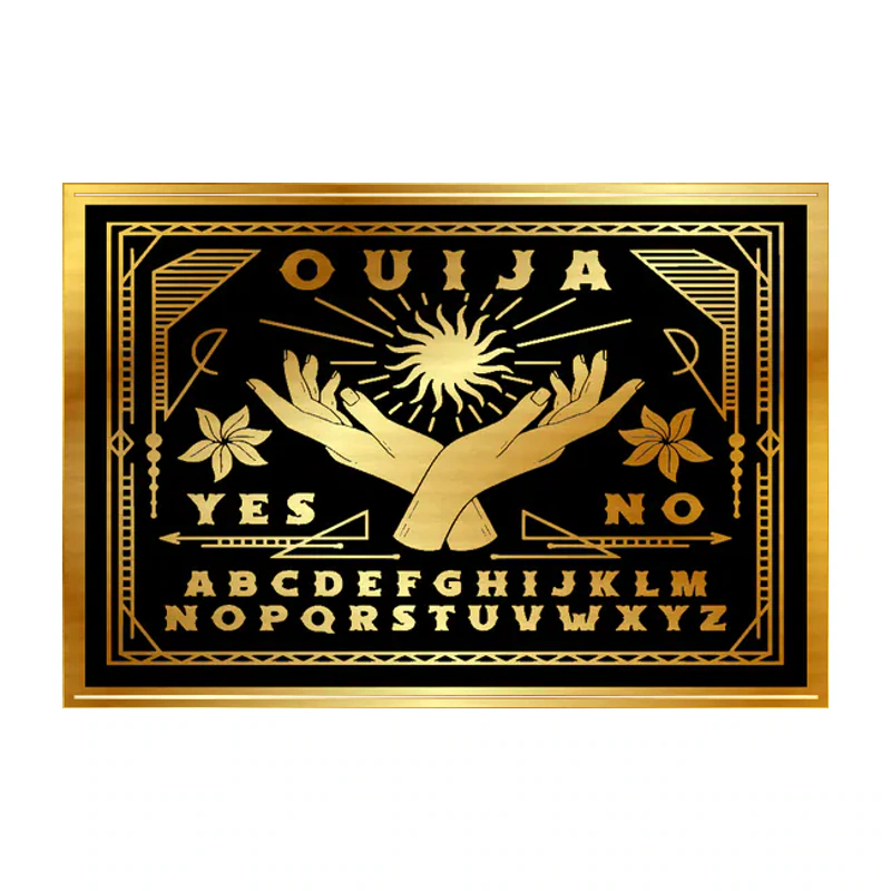 Ouija Board - Gold Chrome Vinyl Sticker - Custom Size