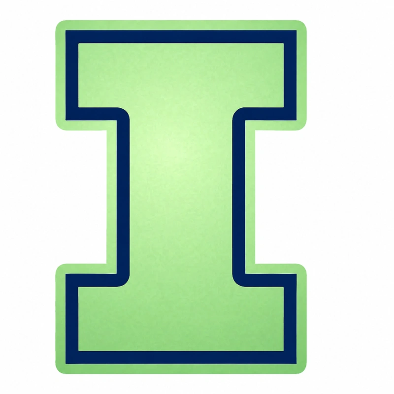 Illinois Fighting Illini - Orange I - Glow in the Dark Vinyl Sticker - Custom Size