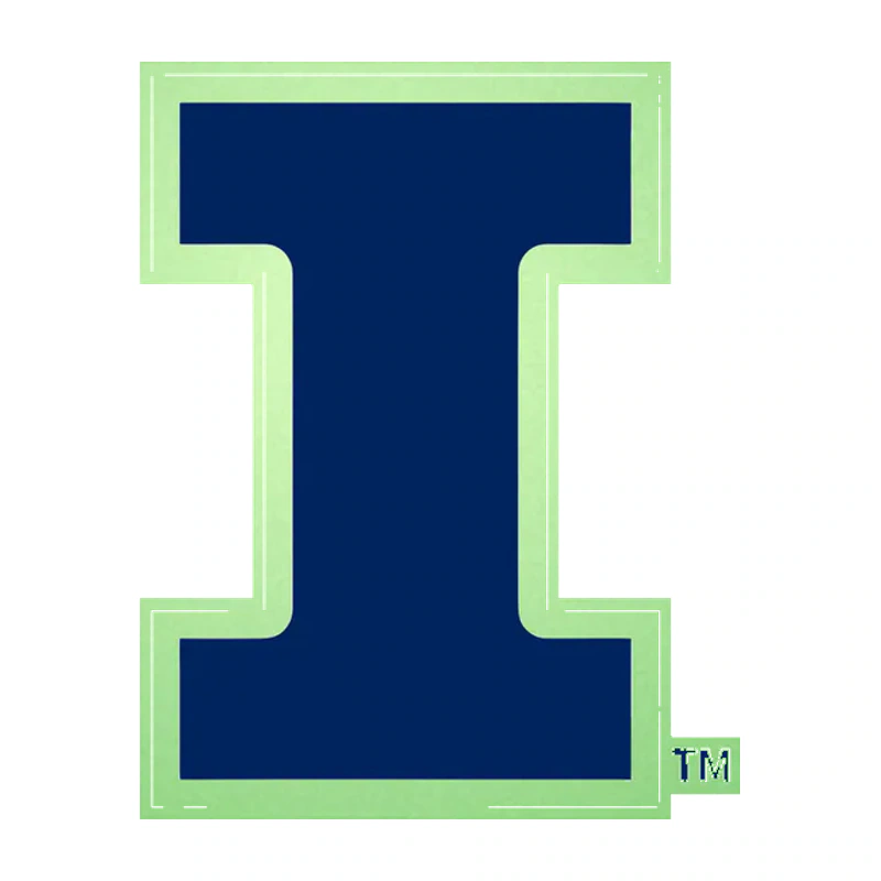 Illinois Fighting Illini - Blue I - Glow in the Dark Vinyl Sticker - Custom Size