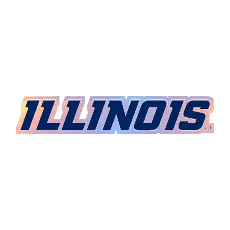 Illinois Fighting Illini - Illinois - Holographic Vinyl Sticker - Custom Size