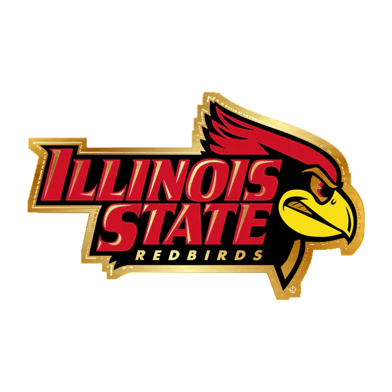 Illinois State Redbirds - Gold Chrome Vinyl Sticker - Custom Size