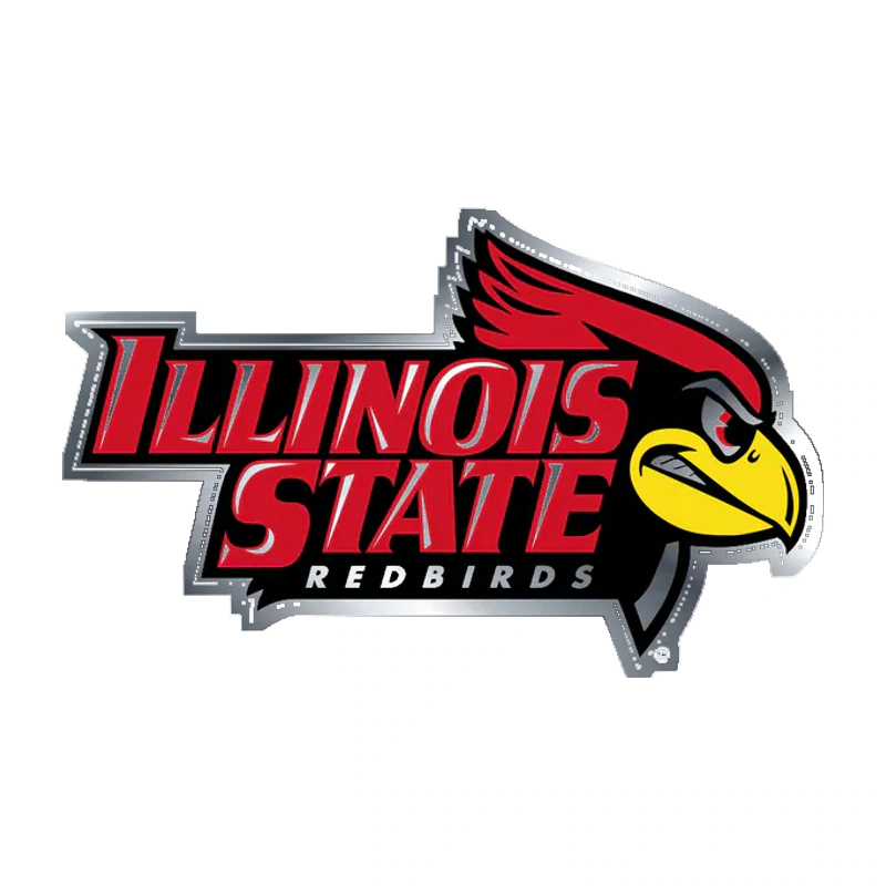 Illinois State Redbirds - Silver Chrome Vinyl Sticker - Custom Size