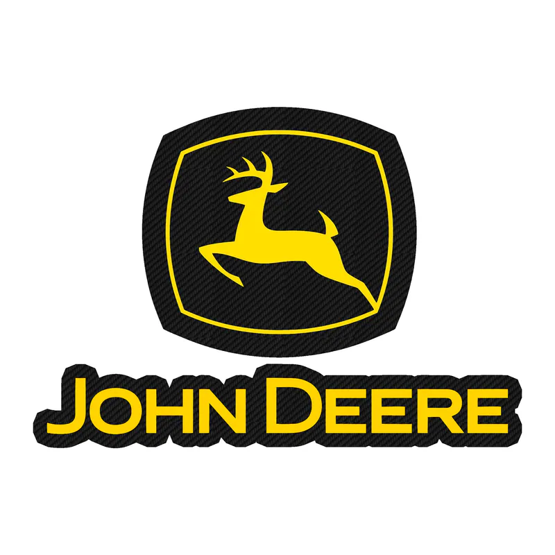John Deere - Black and Yellow with name - Carbon Fiber Vinyl Sticker - Custom Size