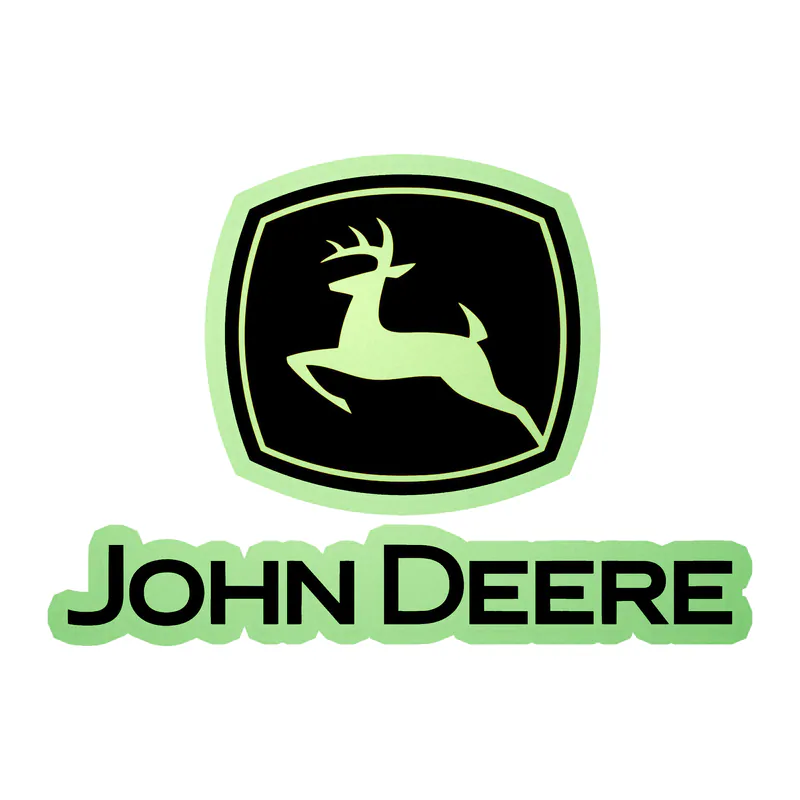 John Deere - Black and Yellow with name - Glow in the Dark Vinyl Sticker - Custom Size