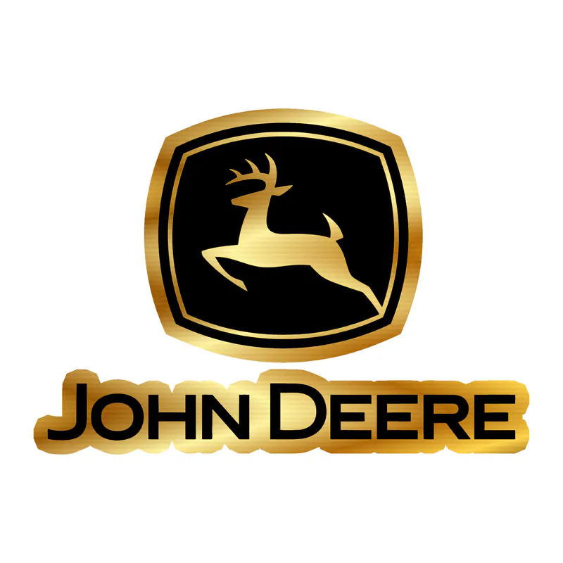 John Deere - Black and Yellow with name - Gold Chrome Vinyl Sticker - Custom Size