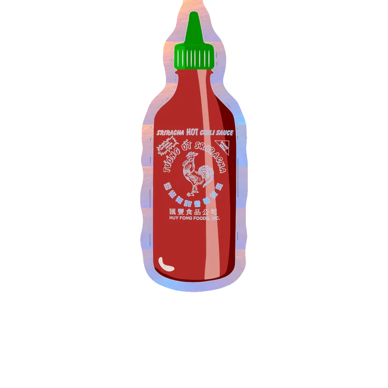 Sriracha Holographic Vinyl Decal - Custom Size
