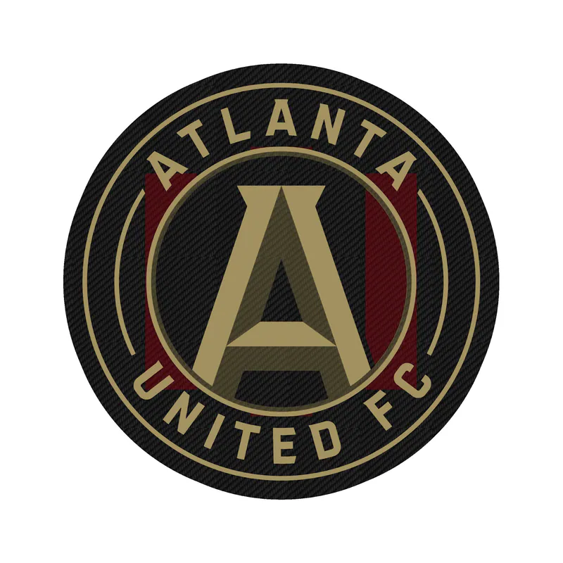 Atlanta United - Black Circle With Name - Carbon Fiber Vinyl Sticker- Custom Size