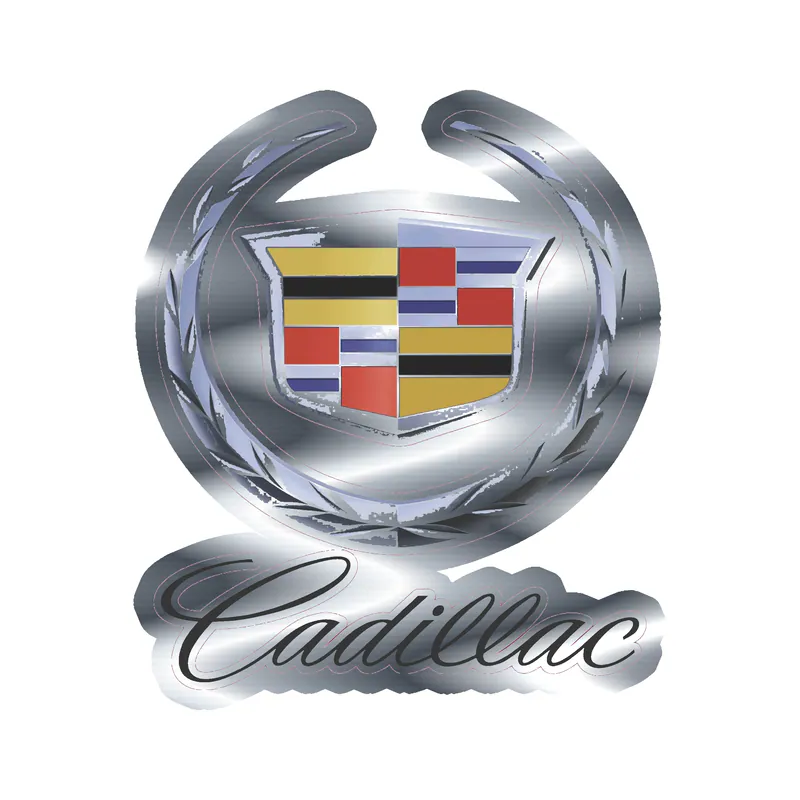 Cadillac Silver Chrome Vinyl Decal - Custom Size