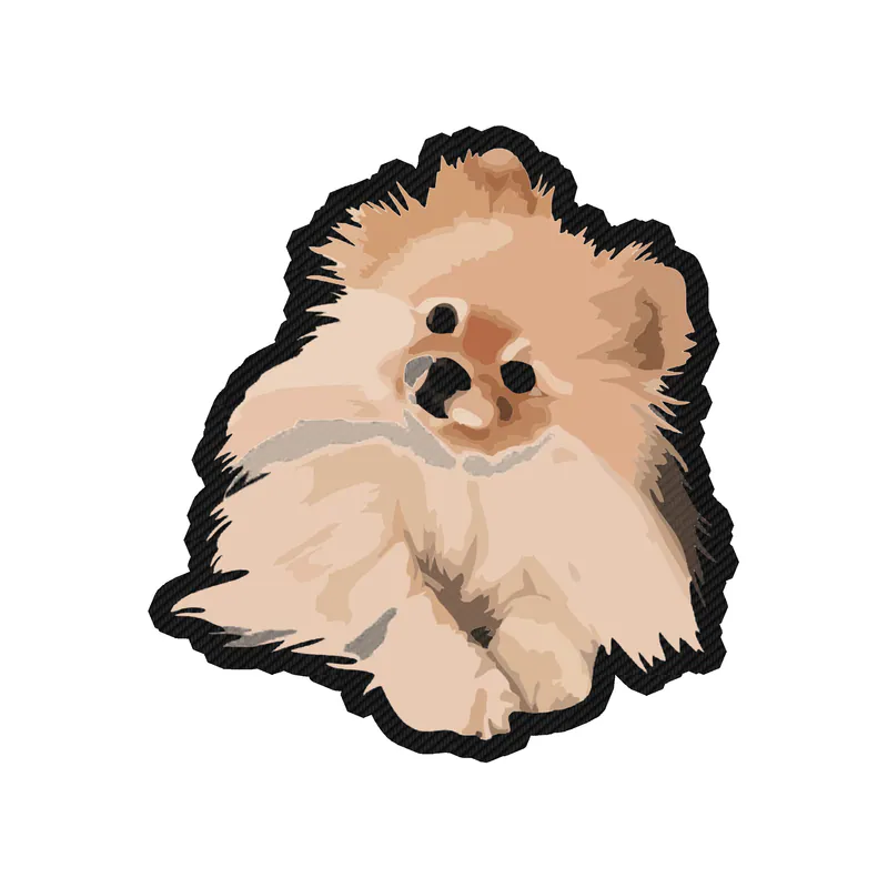 Pomeranian - Carbon Fiber Vinyl Sticker - Custom Size
