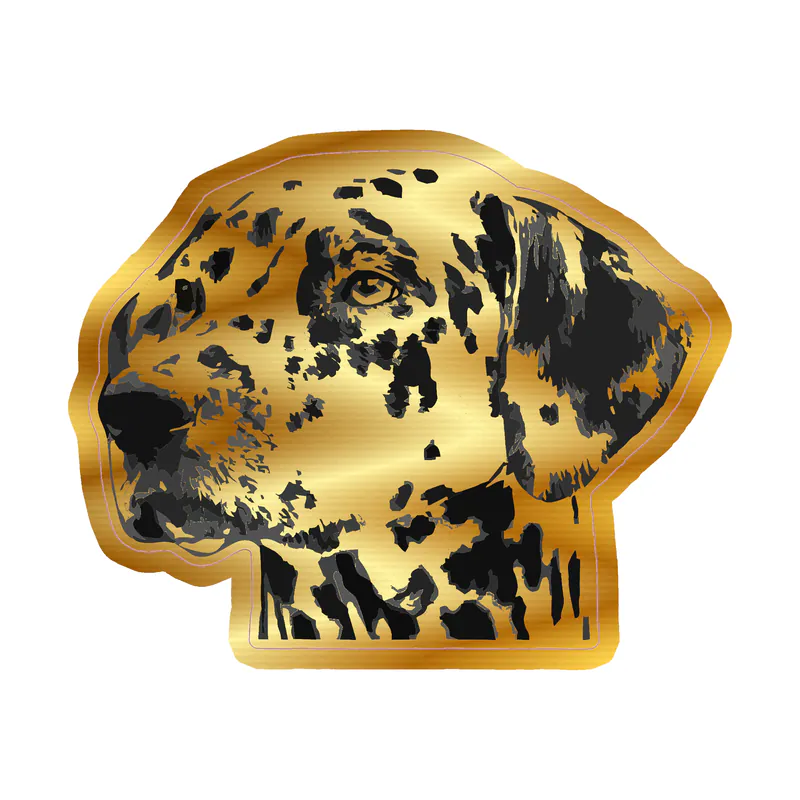 Dalmatian - Gold Chrome Vinyl Sticker - Custom Size