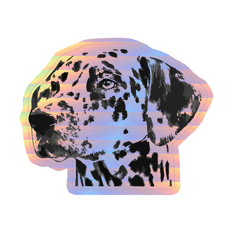 Dalmatian - Holographic Vinyl Sticker - Custom Size
