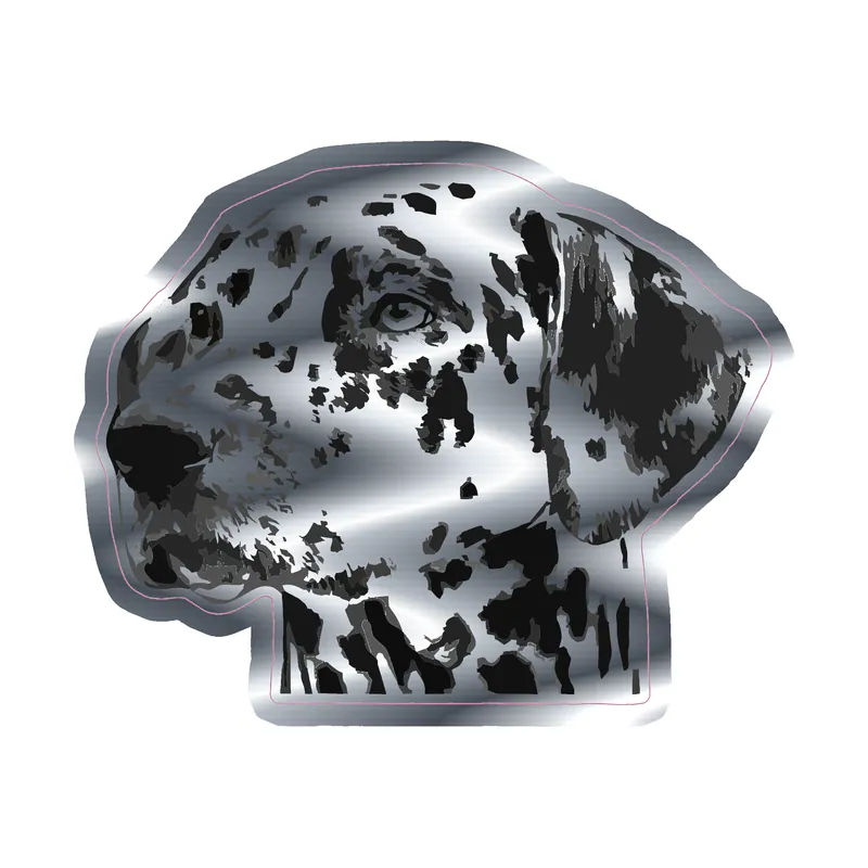 Dalmatian - Silver Chrome Vinyl Sticker - Custom Size