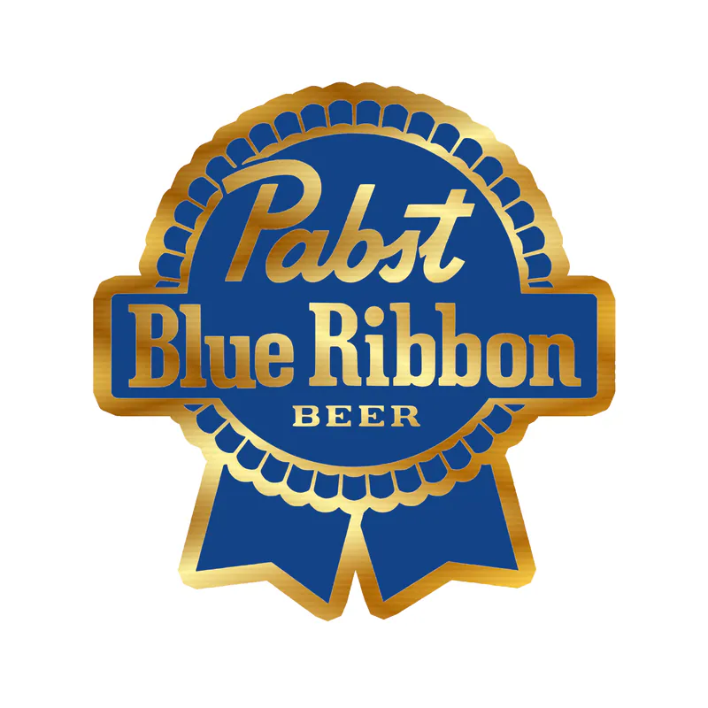 Pabst Blue Ribbon - Gold Chrome Vinyl Decal - Custom Size