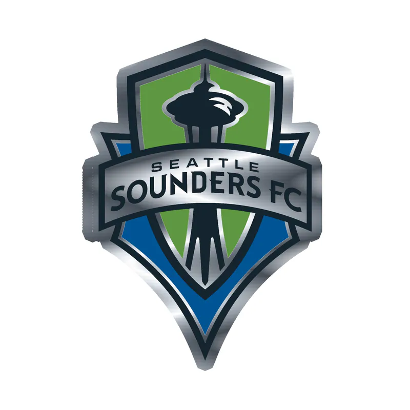 Seattle Sounders FC - Logo - Silver Chrome Vinyl Sticker - Custom Size