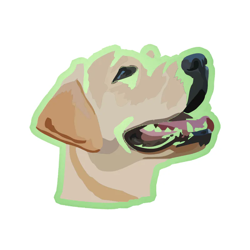 Labrador Retriever - Glow in the Dark Vinyl Sticker - Custom Size