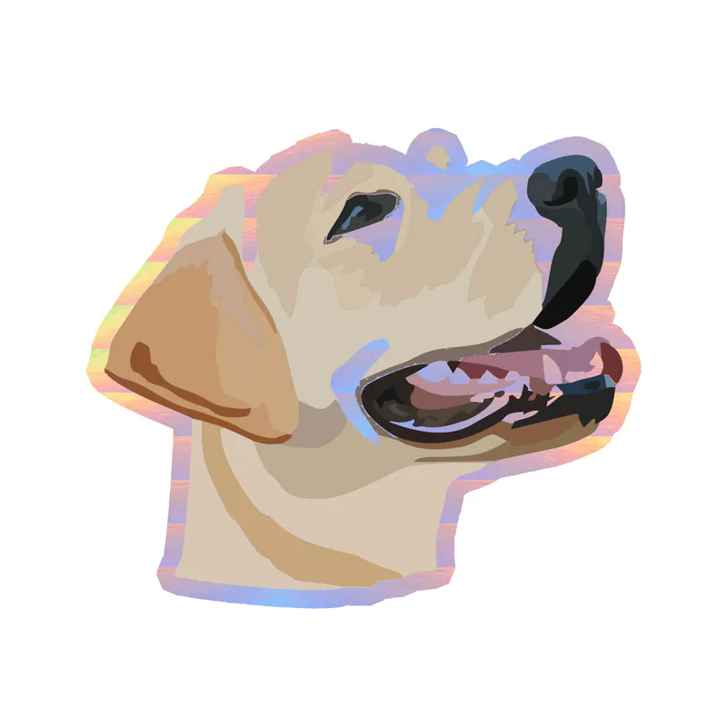Labrador Retriever - Holographic Vinyl Sticker - Custom Size