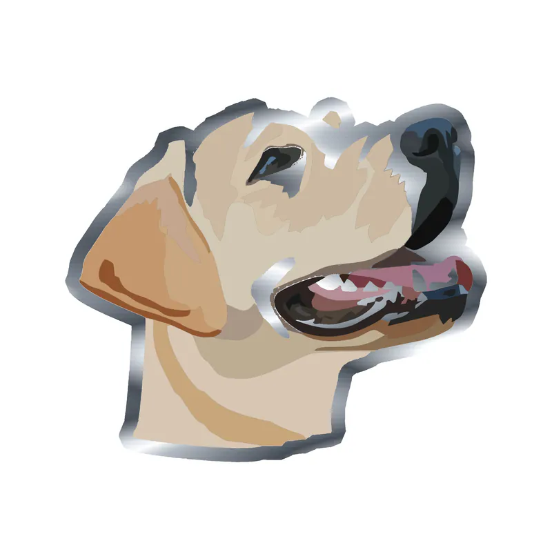 Labrador Retriever - Silver Chrome Vinyl Sticker - Custom Size