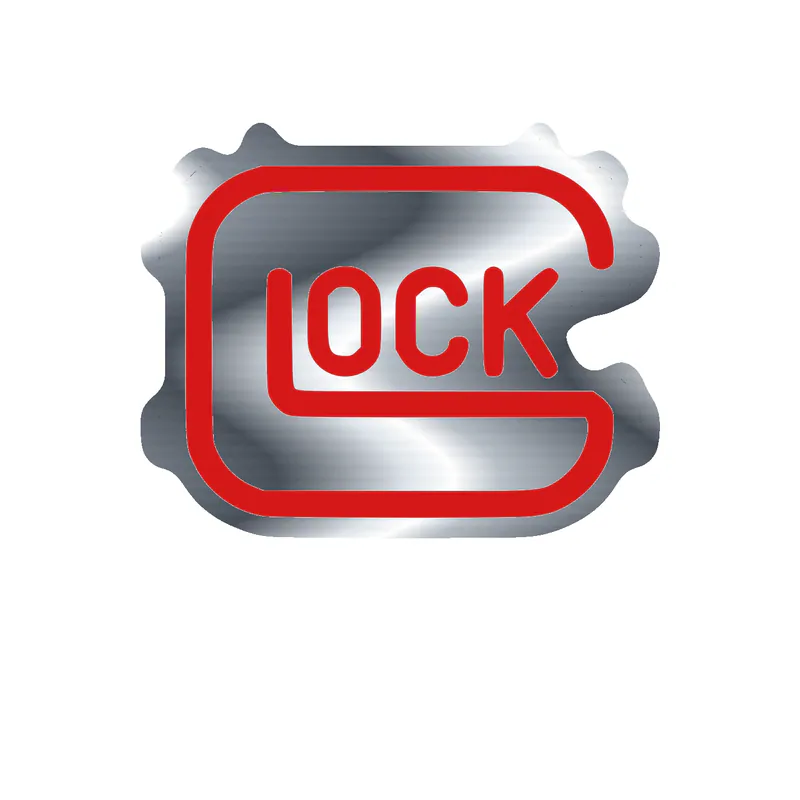 Glock Silver Chrome Vinyl Sticker - Custom Size