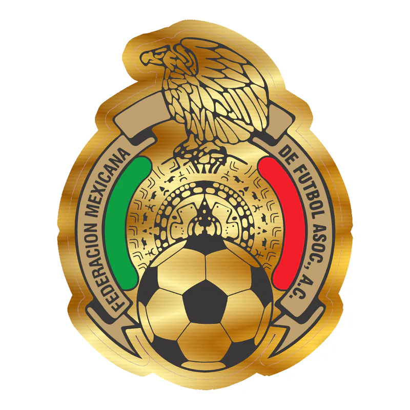 Federacion Mexicana - Logo - Gold Chrome Vinyl Sticker - Custom Size