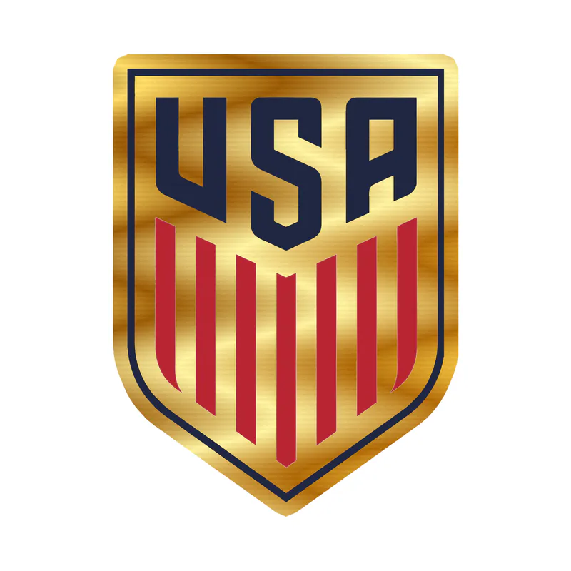 USA Soccer - Logo - Gold Chrome Vinyl Sticker - Custom Size