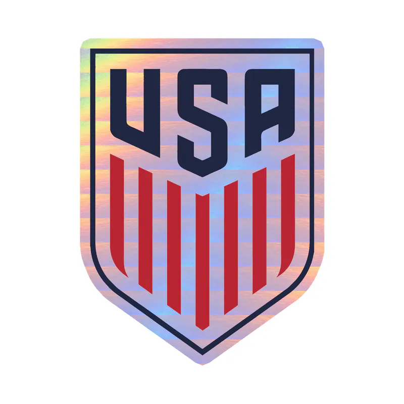 USA Soccer - Logo - Holographic Vinyl Sticker - Custom Size