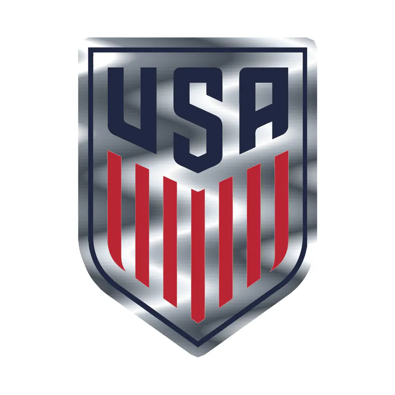 USA Soccer - Logo - Silver Chrome Vinyl Sticker - Custom Size