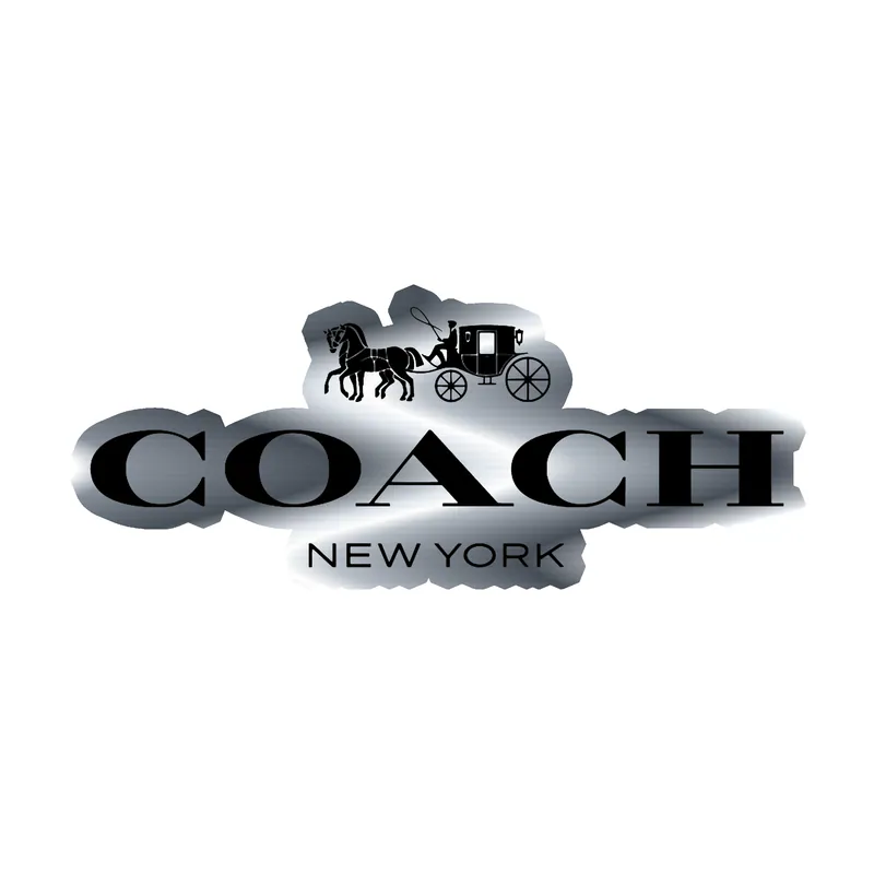 Coach - Silver Chrome Vinyl Sticker - Custom Size
