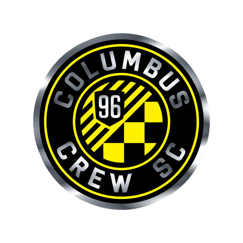 Columbus Crew SC - Black Circle With Name - Silver Chrome Vinyl Sticker - Custom Size