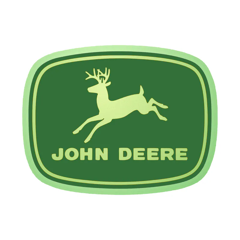 John Deere - Green and Yellow - Leaping deer - Glow in the Dark Vinyl Sticker - Custom Size