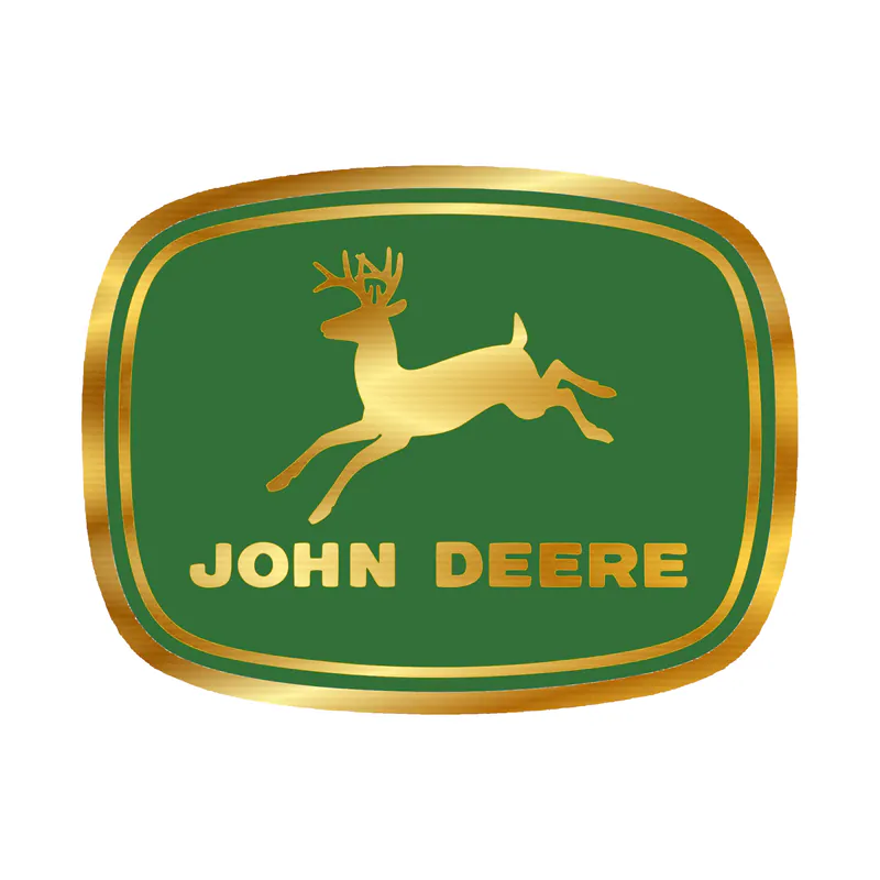 John Deere - Green and Yellow - Leaping deer - Gold Chrome Vinyl Sticker - Custom Size