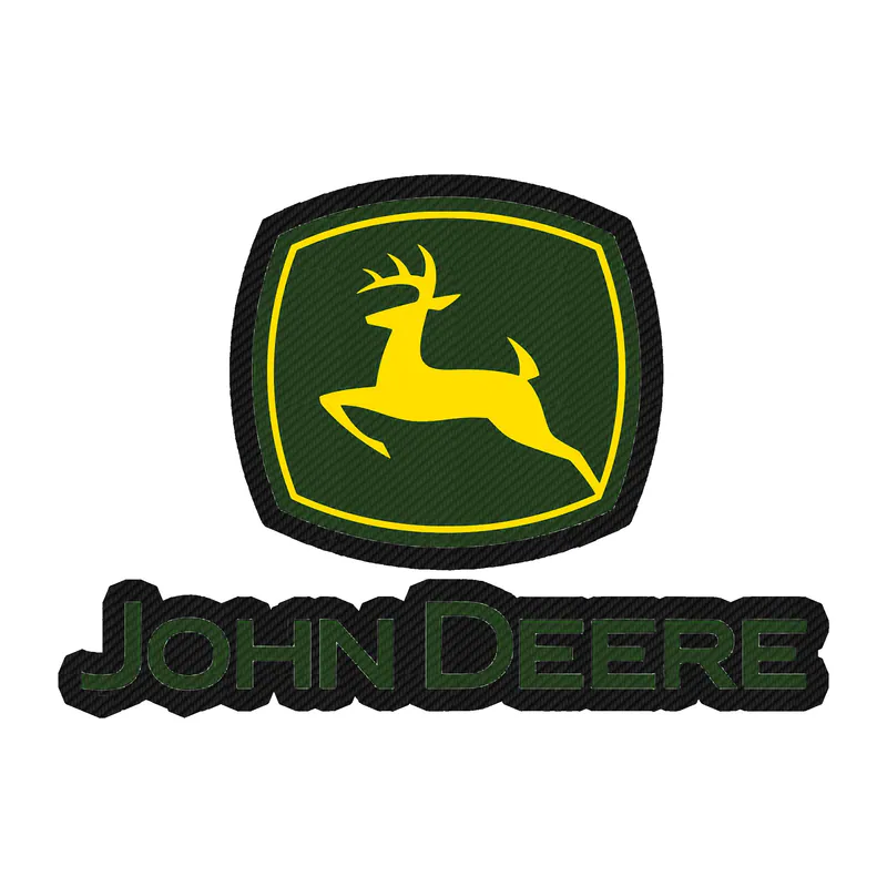John Deere - Green and Yellow with name -  Carbon Fiber Vinyl Sticker - Custom Size