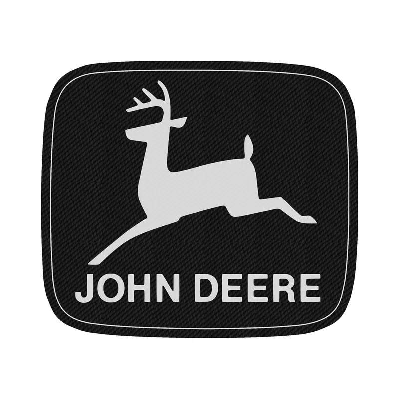 John Deere - Black and Grey - Square - Carbon Fiber Vinyl Sticker - Custom Size