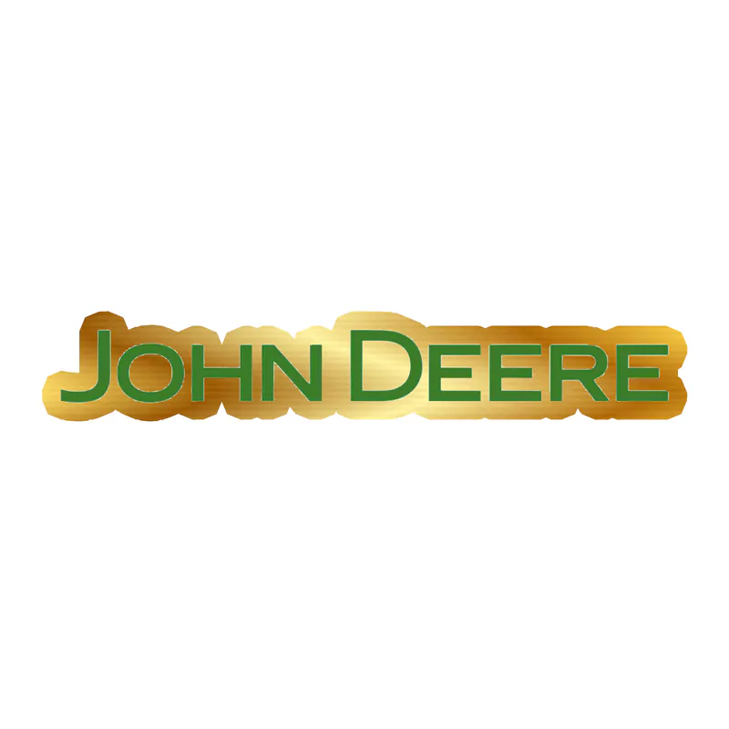 John Deere - Green name -  Gold Chrome Vinyl Sticker - Custom Size