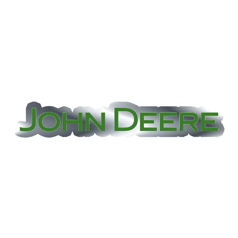 John Deere - Green name -  Silver Chrome Vinyl Sticker - Custom Size