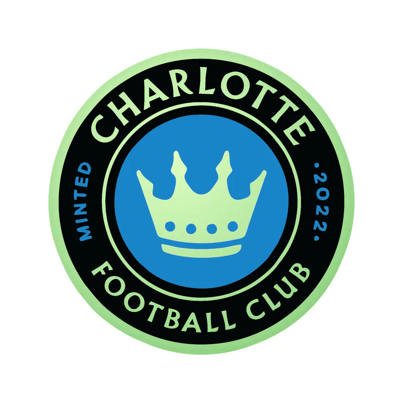 Charlotte FC - Black Circle With Name - Glow in the Dark Vinyl Sticker - Custom Size