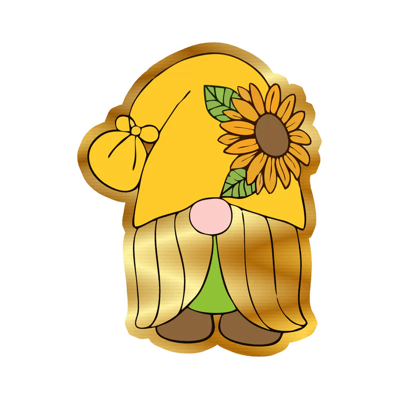 Gnomes Gold Chrome Vinyl Decal - Custom Size