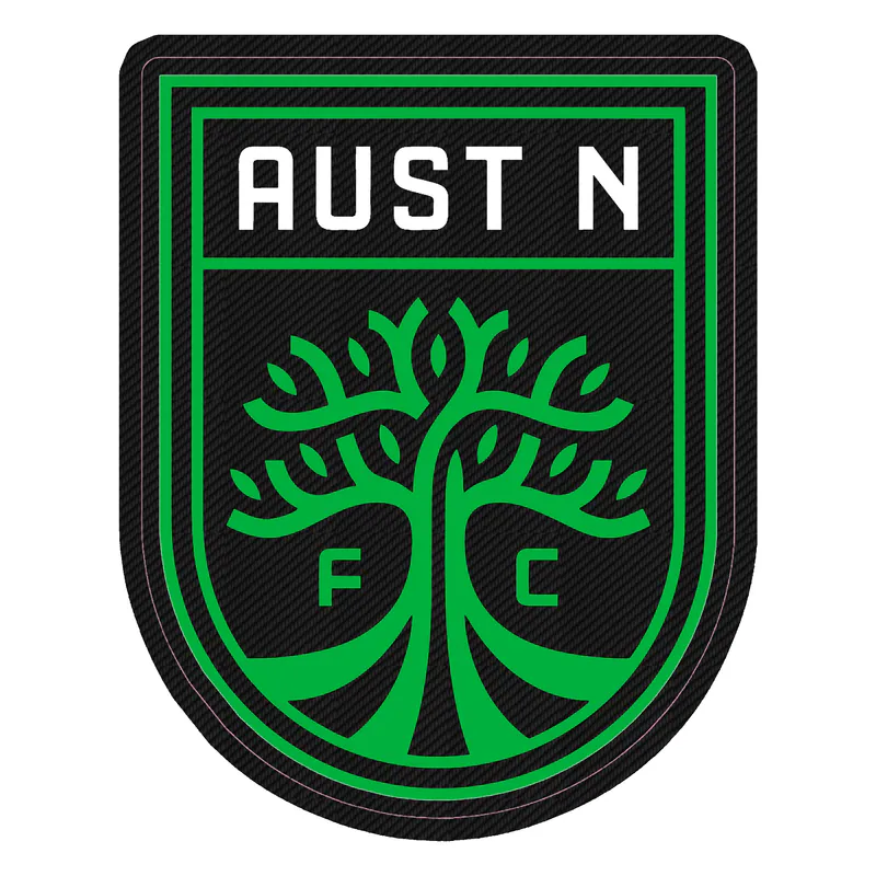 Austin FC - Black And Green With Name - Carbon Fiber Vinyl Sticker - Custom Size