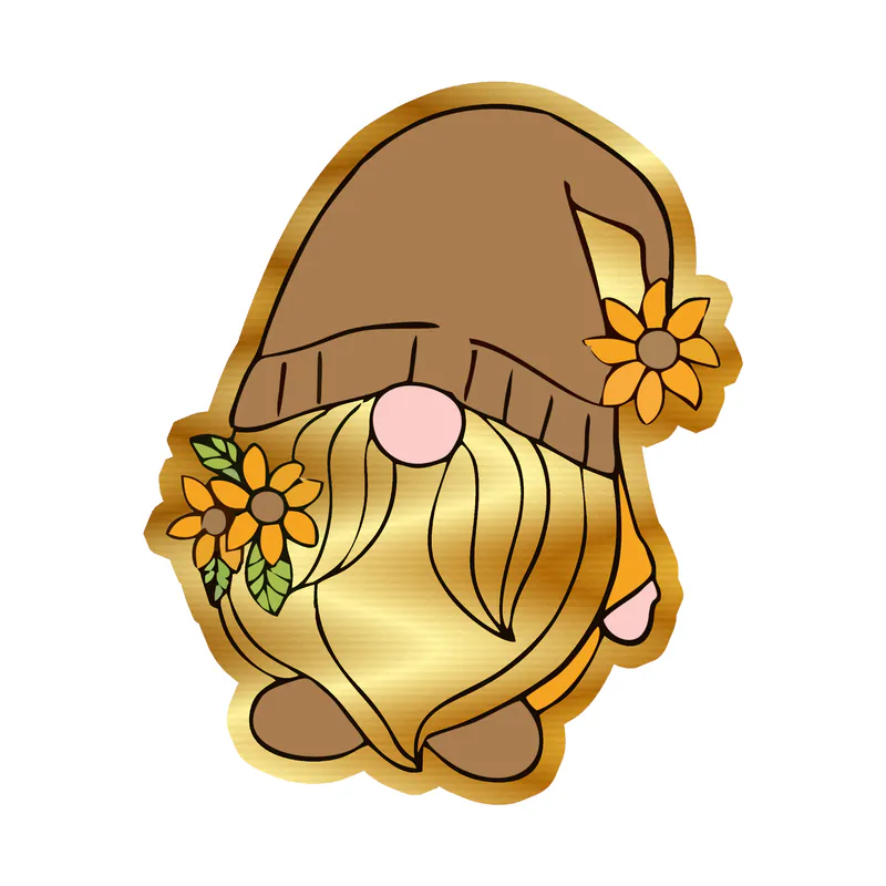 Gnomes Gold Chrome Vinyl Decal - Custom Size