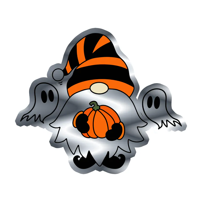 Gnomes Silver Chrome Vinyl Decal - Custom Size