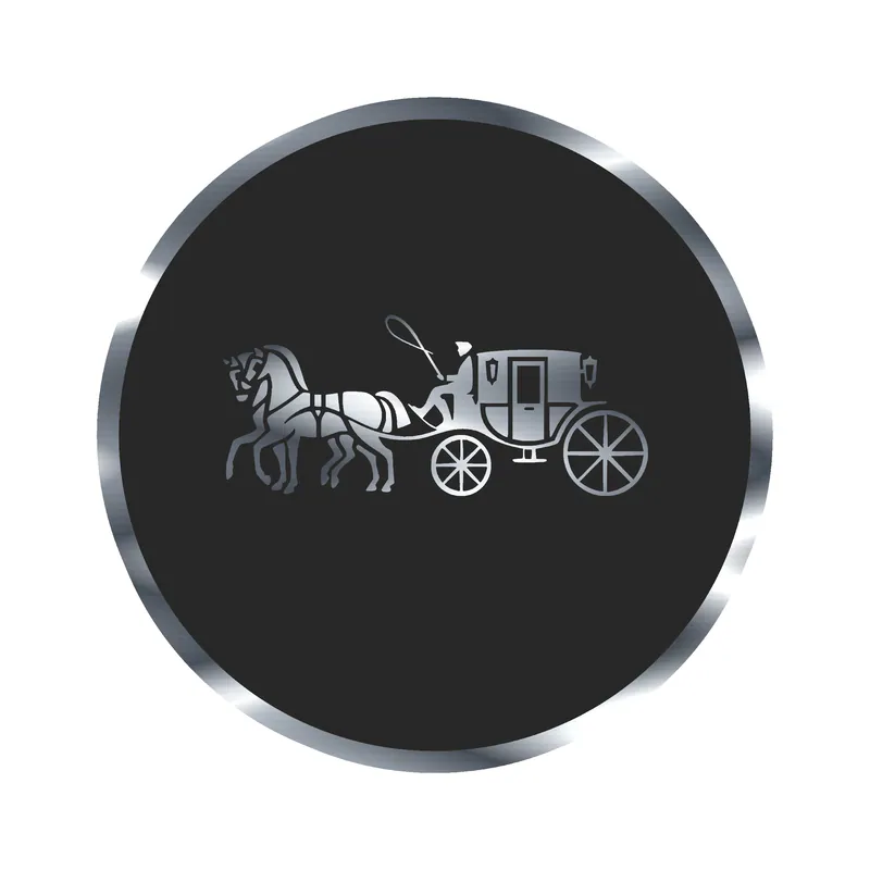 Coach - Black - Silver Chrome Vinyl Sticker - Custom Size