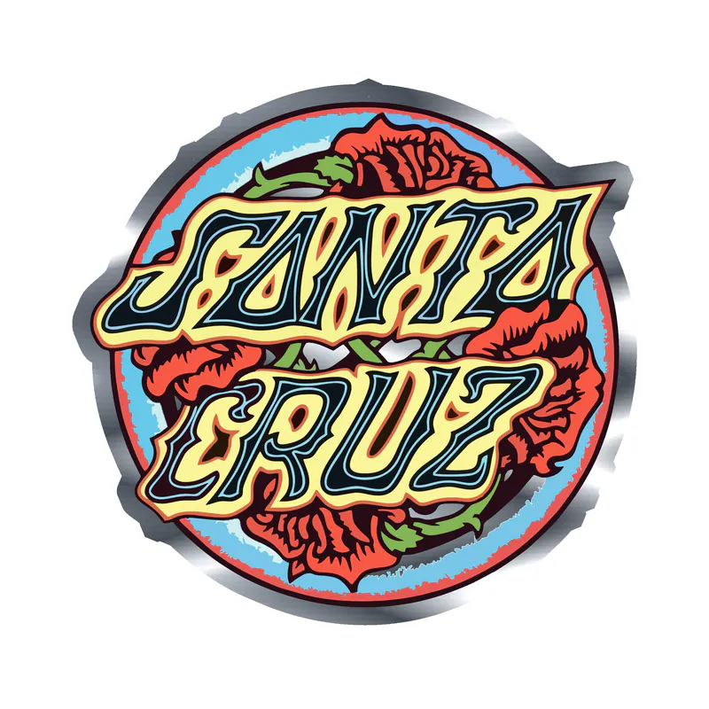 Santa Cruz Silver Chrome Vinyl Decal