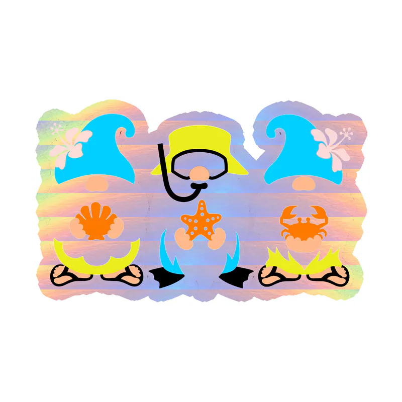 Gnomes Holographic Vinyl Decal - Custom Size
