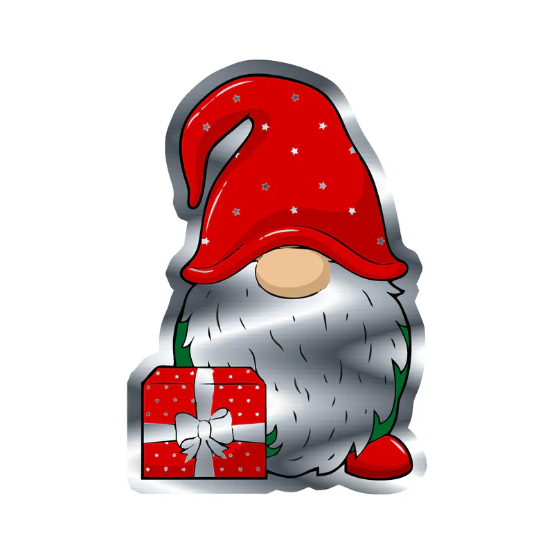 Gnomes Silver Chrome Vinyl Decal - Custom Size