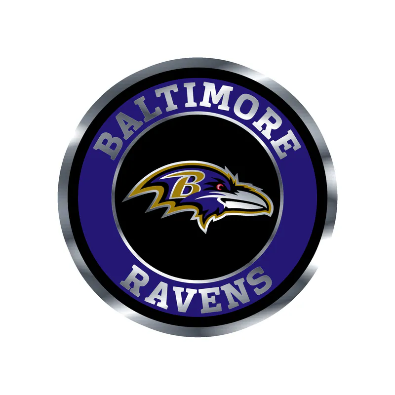 Baltimore Ravens - Image 6 - Silver Chrome Vinyl Sticker - Custom Size