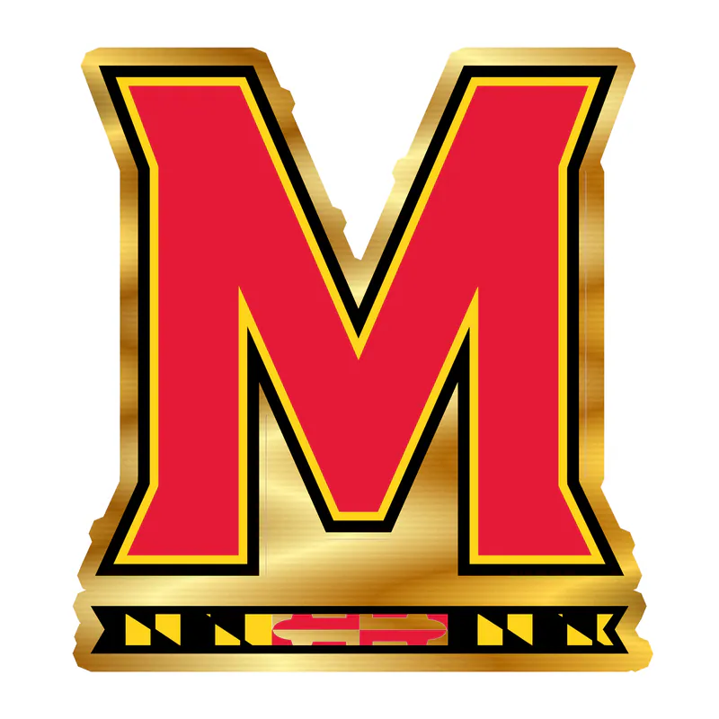 Maryland Terrapins - M - Gold Chrome Vinyl Decal - Custom Size